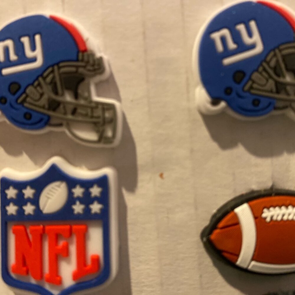 NEW YORK GIANTS NFL SET OF 4 SHOE CHARMS FOR CROCS